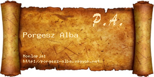 Porgesz Alba névjegykártya